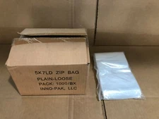 INNO-PAK RESEALABLE ZIP BAG LOCK 5x7" CLEAR PLASTIC 1000 BAG