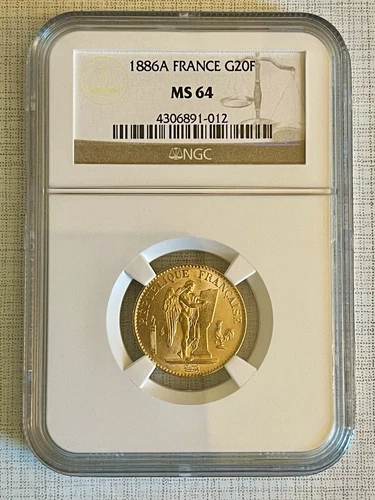 France 1886A 20 Francs Gold NGC MS64 SKU# 4343