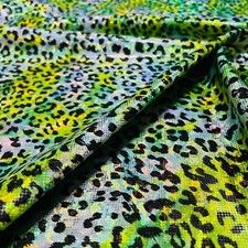 Metallic Animal Print Green Fabric 60" wide Swimsuit Spandex By Yard