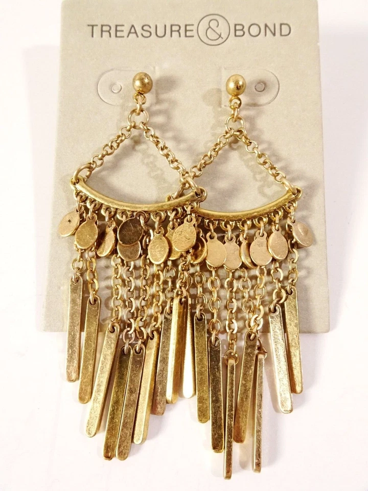 Pendientes trapecio araña punto oro Nordstrom Treasure and Bond nuevos con etiquetas 39 Foto 4 de 4