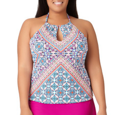 Liz Claiborne Paisley Tankini Swimsuit Top Size XL Msrp 49.00 New