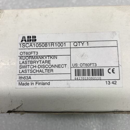 ABB OT60FT3 3 Pole 60 AMP Disconnect Switch 0T63E3 1SCA105081R1001 - Picture 2 of 8