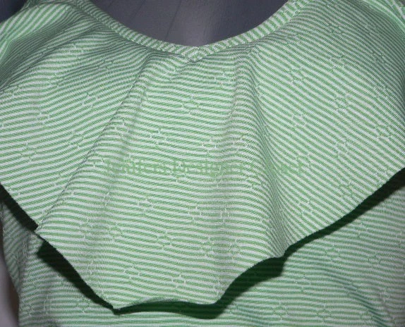 NUEVO CON ETIQUETAS SHOSHANNA Traje de baño P/S C copa rayas blanco lima volantes alta gama diseñador lujo Foto 3 de 3