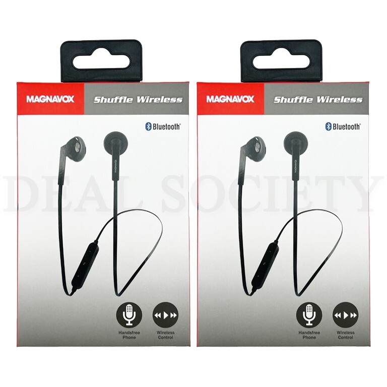 Magnavox Shuffle Wireless Bluetooth Ear Bud Headphones Lot of 2 - MBH539-BK