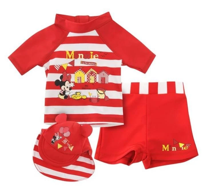 MINNIE MOUSE  Baby 3 Pce Set  Rashie vest  Shorts  Hat  Swimwear  New Tag Disney