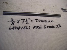 3/8" X 7 1/2" TITANIUM ROD BAR 6 AL-4VELI GRADE 23 1 pc. 7 1/2" LONG