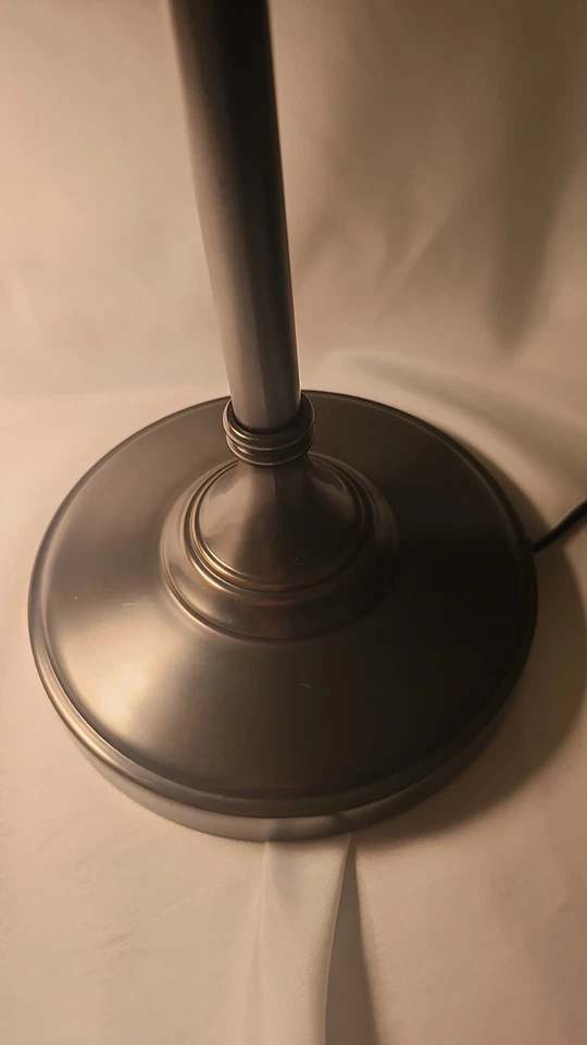 Pottery Barn Metal Antiguo Peltre Lámpara de Mesa Estilo Industrial Atenuador Ajustable Foto 4 de 4