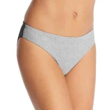  Soluna Womens Gray Knit Hipster Bikini Swim Bottom Separates M 1200