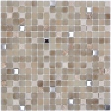 Mosaico IN Vetro Pietra Specchio Piastrelle Beige Opaco