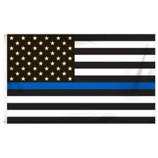 New ANNIN Thin Blue Line American Flag 3ft x 5ft Nylon 3 x 5 USA 3916 Police Cop