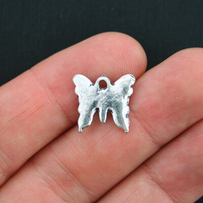 12 Butterfly Charms Antique Silver Tone - SC3915 | eBay