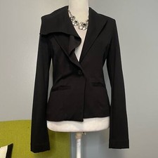 Cabi Black Knit Absolute Ruffle Blazer Jacket 911