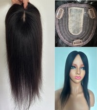 5"x5" Base Size 100 Human Hair Toppers No Bang for Women Clip in. 8",12",16"