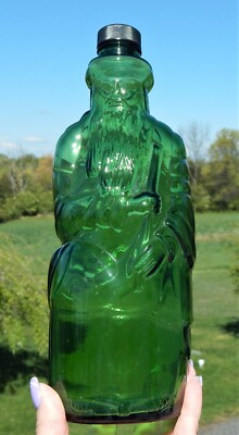 Vintage Poland Spring Distilled Gin Moses Bottle Emerald Green Glass 4/5 Quart