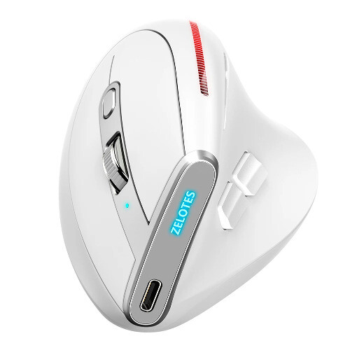 2400 DPI Wireless Rechargeable Ergonomic Vertical Mouse with 8 Buttons