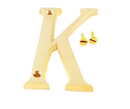 76 MM (3Inch) Alphabet AtoZ brass Letter Design Door House Address With 2 Screws - Picture 26 of 56