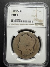 1886 O $1 Fair 2 Grade by NGC Morgan Silver Dollar Coin