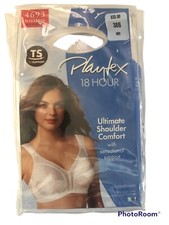 NEW 4693 WHITE PLAYTEX 18 HOUR SHOULDER COMFORT SIDE BACK SMOOTH WIRE FREE 38B