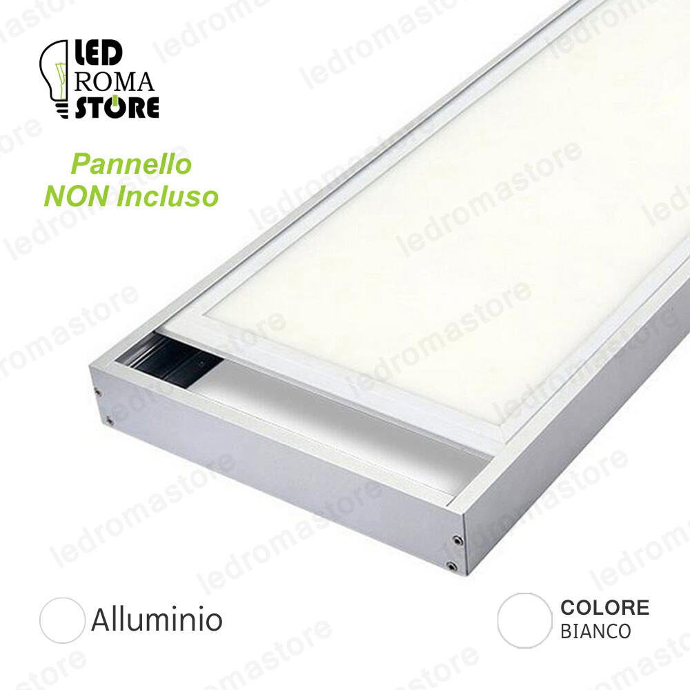 Cornice Elegante per Pannelli LED 120x30: Design Minimal Bianco