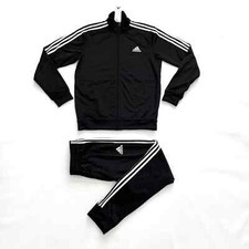 Adidas Men's Tricot Black White Tracksuit Running Training Track Jacket Joggers