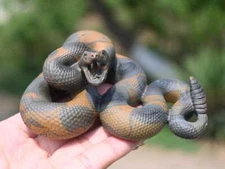 3.7'' Natural Carved Unknown Stone Snake Crystal gift ornament Reiki Heal 1pc