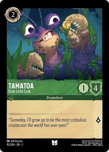 Tamatoa Drab Little Crab 92/204 Disney Lorcana The First Chapter Uncommon NM