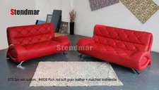 2PC Modern Leather Sofa Loveseat Set S75D (Custom Options Available)