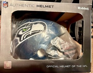 Riddell Seattle Seahawks Authentic NFL Football Helmet Blue/White/Black/Green