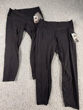 NWT AVIA 2 Pairs Women  s Black Sculpting Leggings Size XL