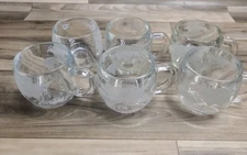 6 Vintage Sanka Etch World Coffee Cups Nestle