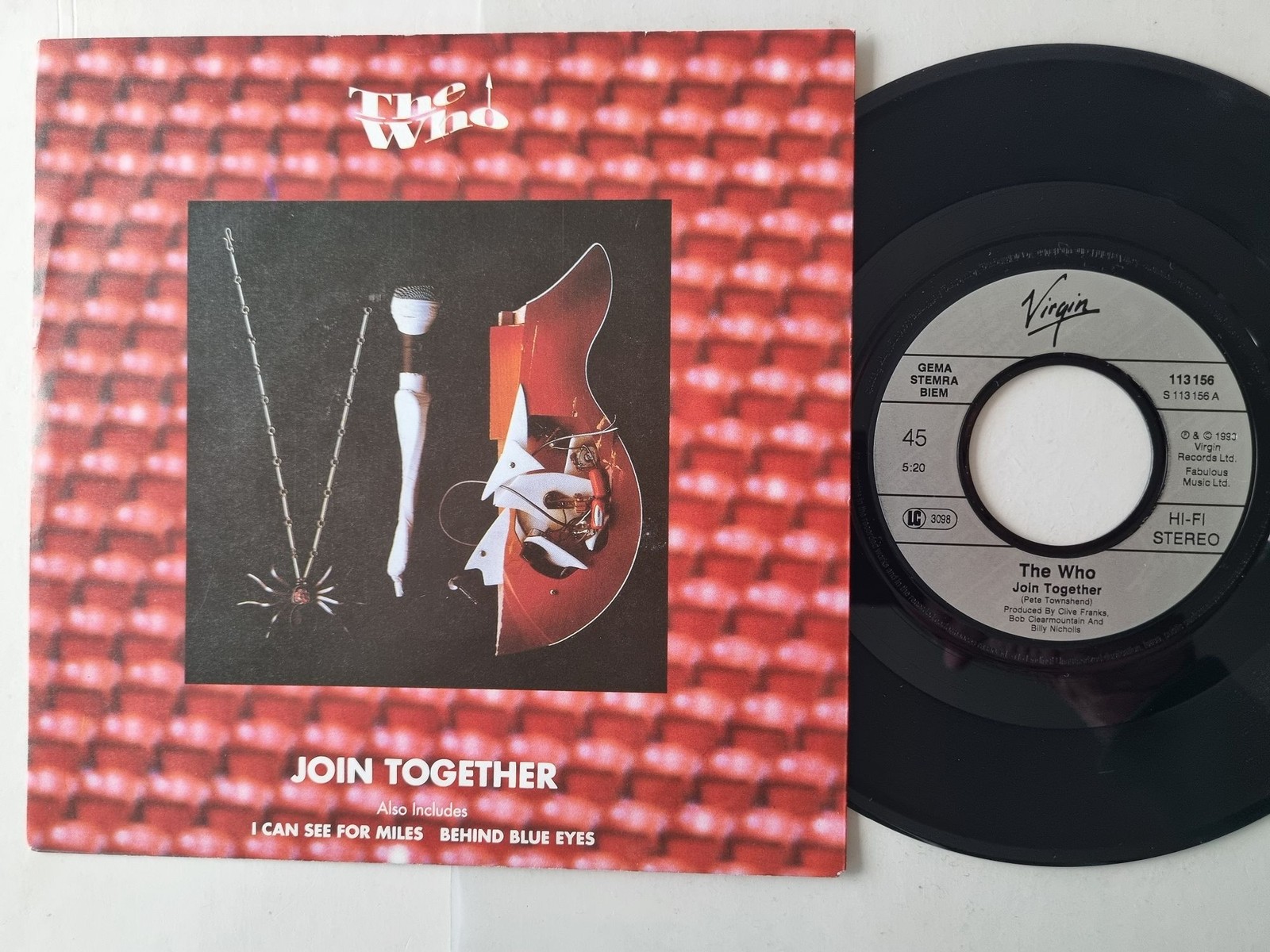 The Who - Join Together/ I Can See For Miles/ Behind Blue Eyes 7'' Vinyl Germany