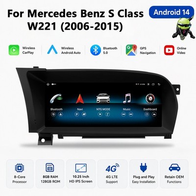 Navigation Head Unit 10.25'' BT Autoradio NTG3.5 Für Mercedes Benz S Klasse W221