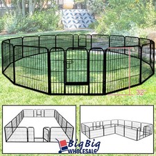 32" Tall Folding 16-Panel Heavy Duty Metal Dog Playpen Exercise Fence Kennel