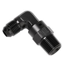 6AN Male Flare to 3/8 NPT Pipe Swivel 90 Degree 6AN to 3/8 NPT, 90 Degree