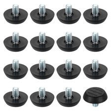 Niveladores de pies de muebles de 1/4 rosca 16 piezas 23x10 mm tornillo nivelador ajustable negro