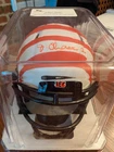 JaMarr Chase Signed Bengals Lunar Eclipse Mini Helmet Orange Ink Beckett COA