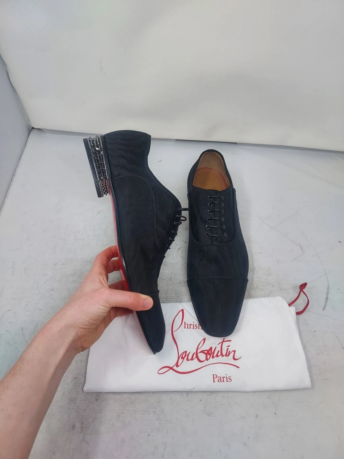 Christian Louboutin — Christian Louboutin EU 43.5 US 10.5 NEW MENS Black Greggyrocks Stud Lace Up Shoe