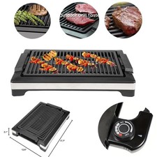 1600W Electric Barbecue Grill Hot Plate 5 Control Smokeless Indoor BBQ Table top