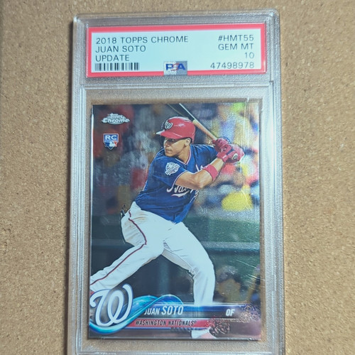 Topps 2018 Chrome Update Juan Soto Washington Nationals RC #HMT55 PSA 10