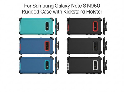 SHOCKPROOF HARD CASE WITH HOLSER CLIP For Samsung Galaxy Note 8 N950 (black)