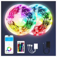 Bluetooth Led Strip Lights 100ft (2 Rolls of 50ft), RGB Color Changing LED Li...