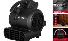 Air Mover, 950 CFM, Floor Fan, Carpet Dryer, Blower Fan, 3-Speed Black Medium
