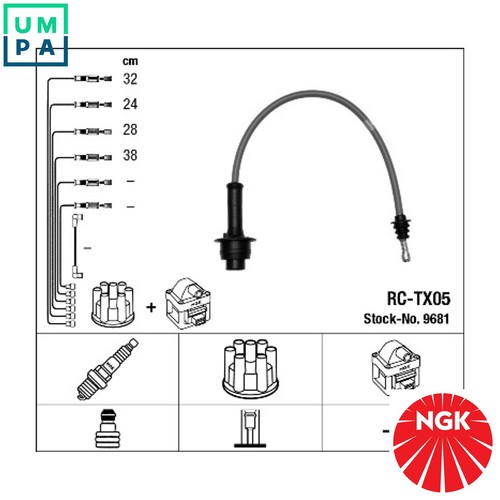 IGNITION CABLE KIT 9681 FOR TOYOTA VAN MASTER/ACE/SURF/Bus TARAGO HILUX/IV 1.8L - Picture 1 of 9