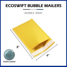 1 000 4x8 "EcoSwift" Brand Kraft Bubble Mailers Small Padded Envelope 4" x 8"