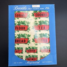 1950s Meyercord Decals X 127 Food Labels Flour Sugar Tea Spices