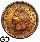 1907 Indian Head Cent Penny, Red Brown, Gorgeous Solid Gem BU++ RB