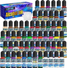 Alcohol Ink Set - 60 Bottles Vivid Alcohol-Based Colors, Concentrated Epoxy...