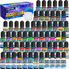 Alcohol Ink Set - 60 Bottles Vivid Alcohol-Based Colors, Concentrated Epoxy... 