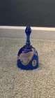 Fenton Art Glass Cobalt Blue Hand Painted Pear Bell Artist Signed