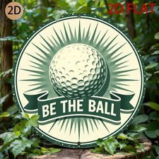 Tin Metal Signs Home D cor Vintage-Inspired Circular Golf Logo Featuring a Golf
